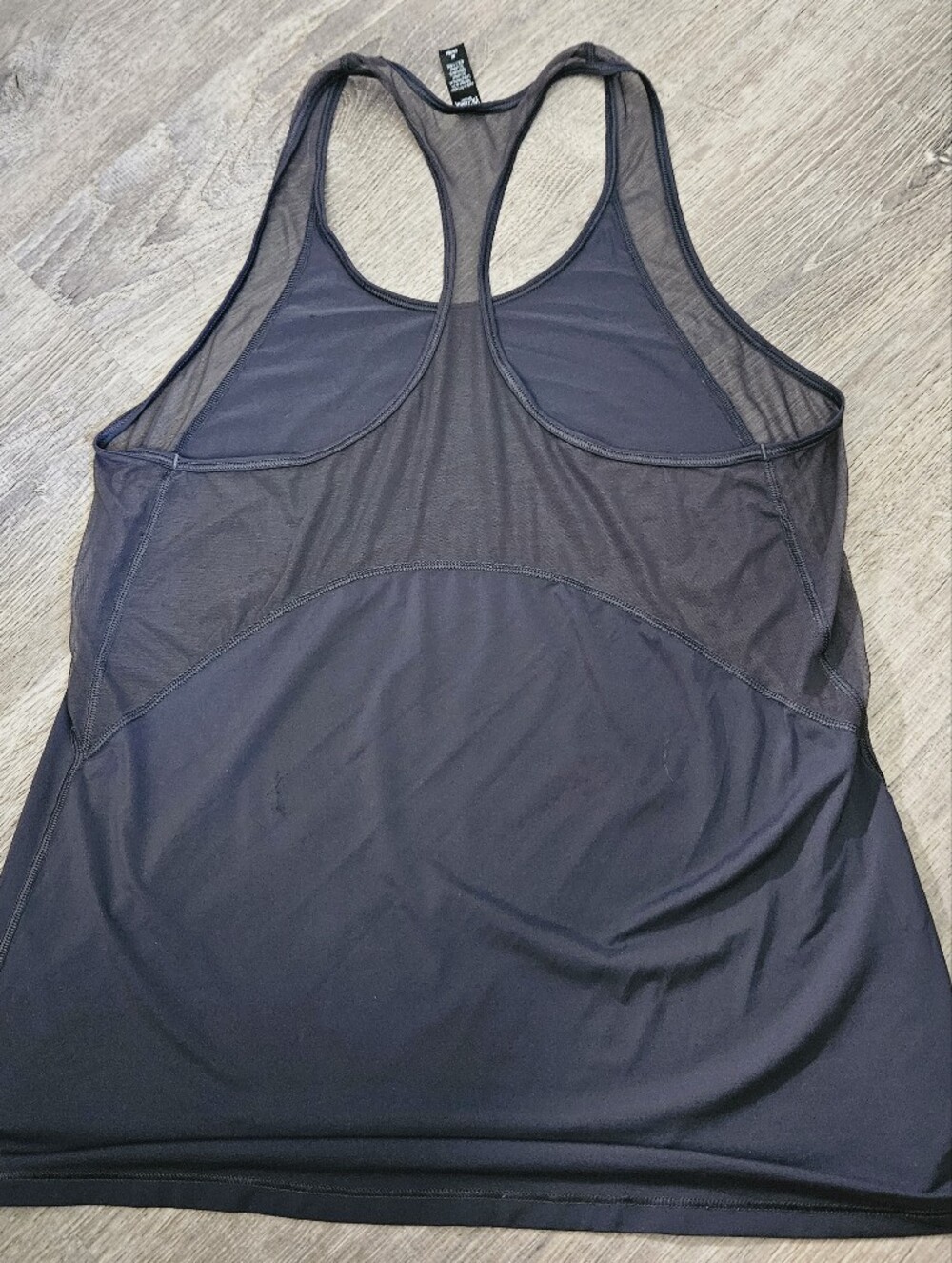 Victoria Sport Gray Sheer Mesh Back Racerback Activewear Tank Top Size M